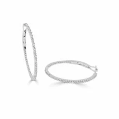 Best Sale ⭐ Sabrina Designs 14k Gold & Diamond Skinny Hoop Earrings - 1" for 👩 women 👍