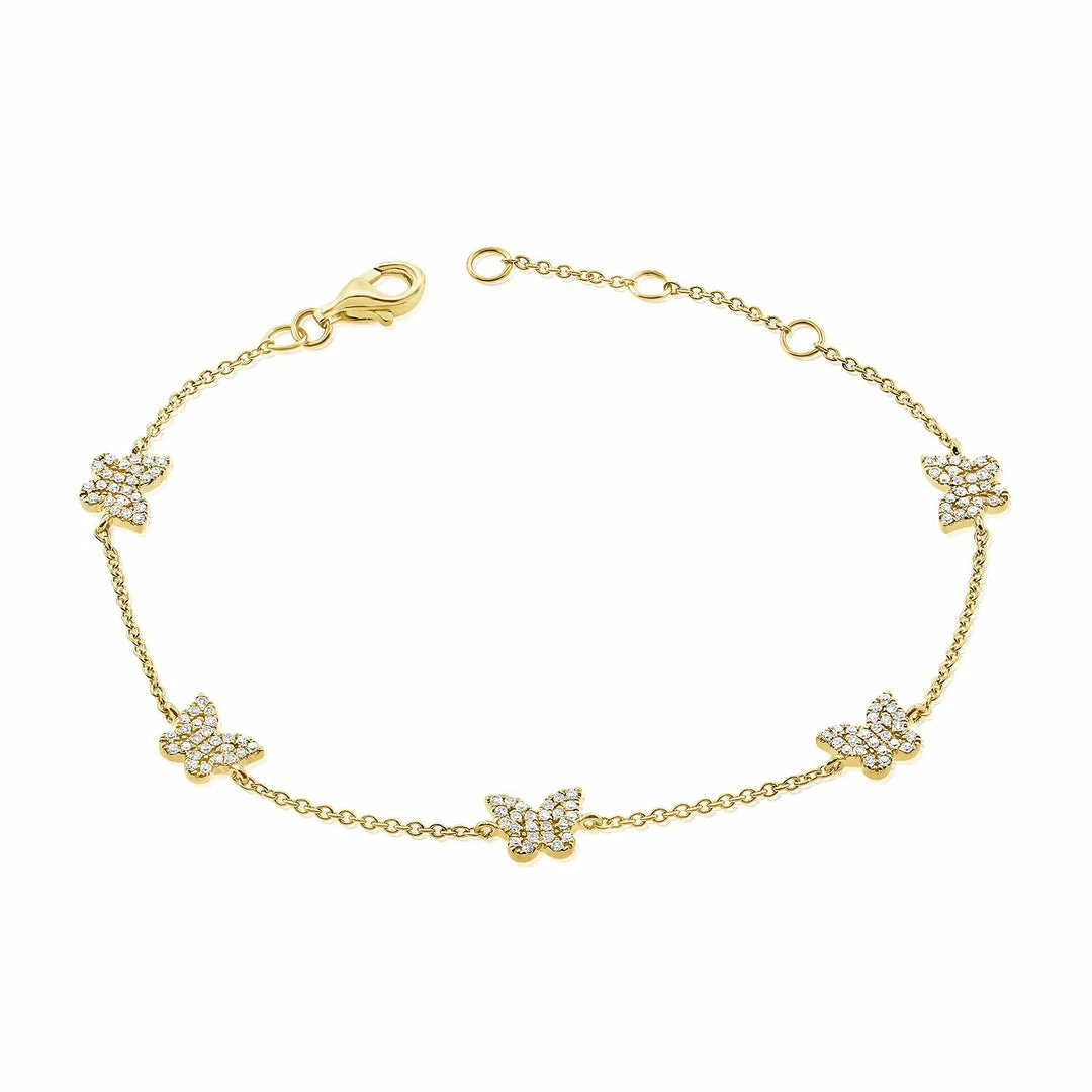 Budget π Sabrina Designs 14k Gold & Diamond Butterfly Station Bracelet for π© women β€οΈ 3 Budget π Sabrina Designs 14k Gold & Diamond Butterfly Station Bracelet for π© women β€οΈ