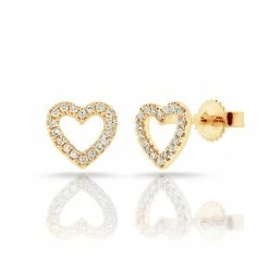 Best Pirce 🌟 Sabrina Designs 14k Gold & Diamond Heart Stud Earrings for 👩 women 🥰