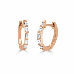 Coupon 🛒 Sabrina Designs 14k Gold & Baguette Diamond Huggie Earrings for 👩 women ❤️