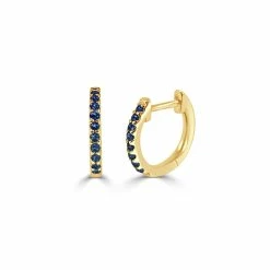 Deals 👍 Sabrina Designs 14K Gold & Blue Sapphire Huggy Earrings for 👩 women 💯