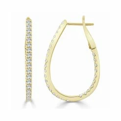 Buy 🛒 Sabrina Designs 14k Gold & Diamond Pear Shape Hoop Earrings - 1" for 👩 women 🌟