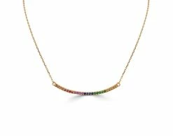 Outlet ⌛ Sabrina Designs 14k Gold & Rainbow Sapphire Necklace for 👩 women 🔥