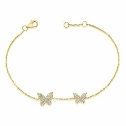 Wholesale ❤️ Sabrina Designs 14k Gold & Diamond Double Butterfly Bracelet for 👩 women 😀