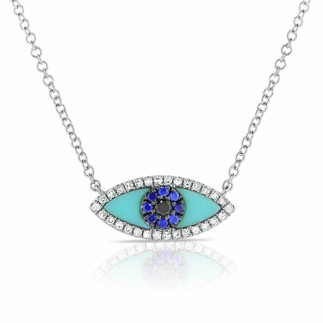 New π₯° Sabrina Designs 14k Gold & Diamond Turquoise Evil Eye Necklace for π© women π 3 New π₯° Sabrina Designs 14k Gold & Diamond Turquoise Evil Eye Necklace for π© women π