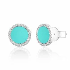 Hot Sale ๐ Sabrina Designs 14k Gold & Diamond Turquoise Stud Earrings for ๐ฉ women ๐