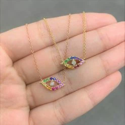 Buy 😉 Sabrina Designs 14k Gold & Rainbow Sapphire Evil Eye Necklace for 👩 women 🥰 -Sabrina Designs Shop 4493e16991654757b96b2259d77d2c3a 1080x