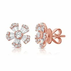 Best reviews of 🤩 Sabrina Designs 14k Gold & Diamond Baguette Flower Stud Earrings for 👩 women 🎁