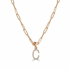 Outlet ✨ Sabrina Designs 14k Rose Gold & Diamond Paperclip Initial Necklace for 👩 women 🤩 -Sabrina Designs Shop 5741fe293b7a4a5cbba0b602788738b8 1080x