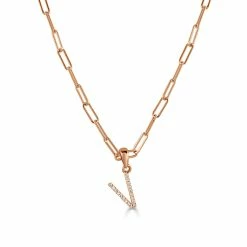 Outlet ✨ Sabrina Designs 14k Rose Gold & Diamond Paperclip Initial Necklace for 👩 women 🤩 -Sabrina Designs Shop 59538a1797aa4438b02542f72b027c82 1080x