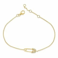 Flash Sale 😀 Sabrina Designs 14k Gold & Diamond Safety Pin Bracelet for 👩 women 🤩