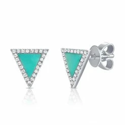 Best Pirce 🌟 Sabrina Designs 14k Gold & Diamond Turquoise Stud Earrings for 👩 women 👏