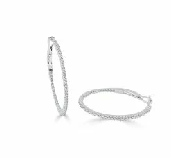 Deals 🎁 Sabrina Designs 14k Gold & Diamond Skinny Hoop Earrings - 0.75" for 👩 women 😉
