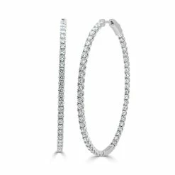 Cheapest 🥰 Sabrina Designs 14k Gold & Diamond Oval Hoop Earrings - 2'' for 👩 women 👏