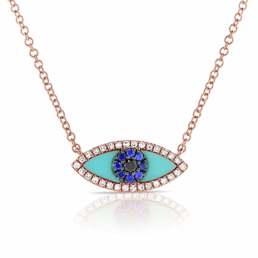New π₯° Sabrina Designs 14k Gold & Diamond Turquoise Evil Eye Necklace for π© women π 7 New π₯° Sabrina Designs 14k Gold & Diamond Turquoise Evil Eye Necklace for π© women π - Image 5