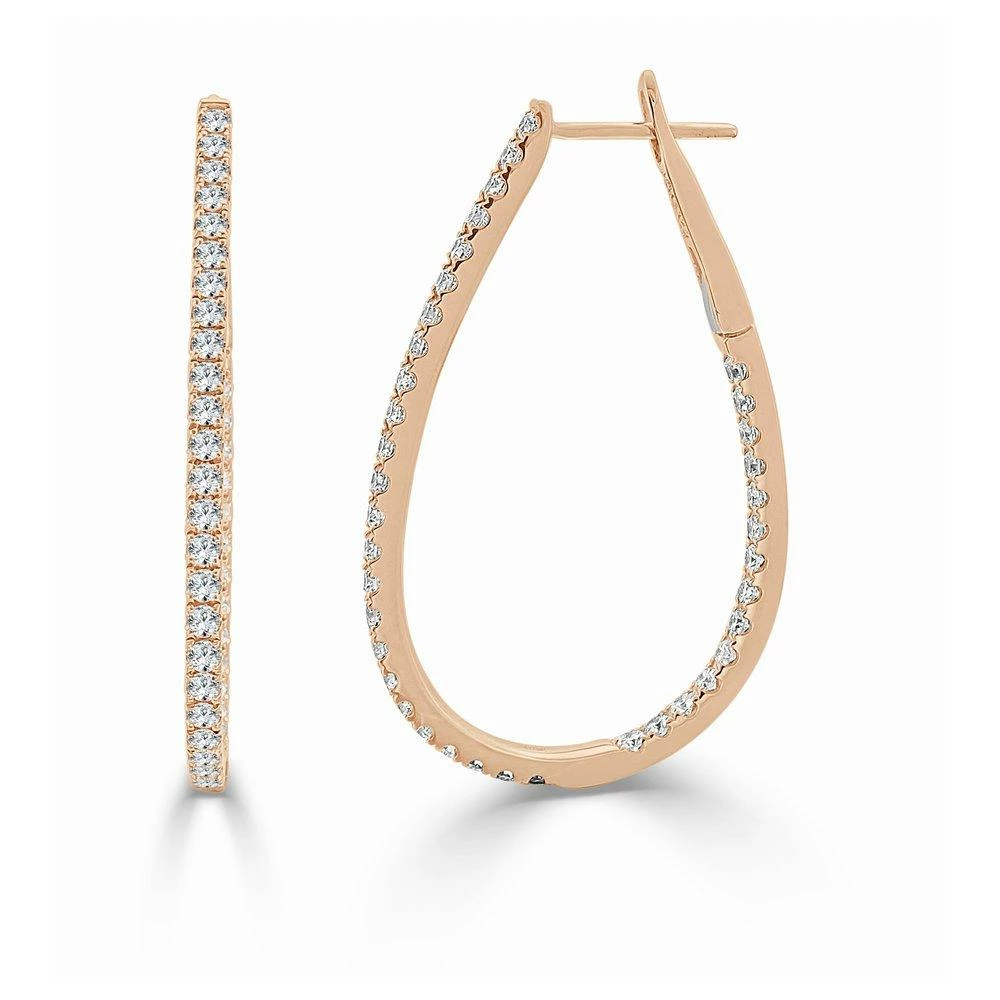 Flash Sale 🔥 Sabrina Designs 14k Gold & Diamond Pear Shape Hoop Earrings - 1.25" for 👩 women 🤩 6 Flash Sale 🔥 Sabrina Designs 14k Gold & Diamond Pear Shape Hoop Earrings - 1.25" for 👩 women 🤩 - Image 4