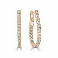 Budget 🔔 Sabrina Designs 14k Gold & Diamond Pear Shape Hoop Earrings -0.75" for 👩 women 😉