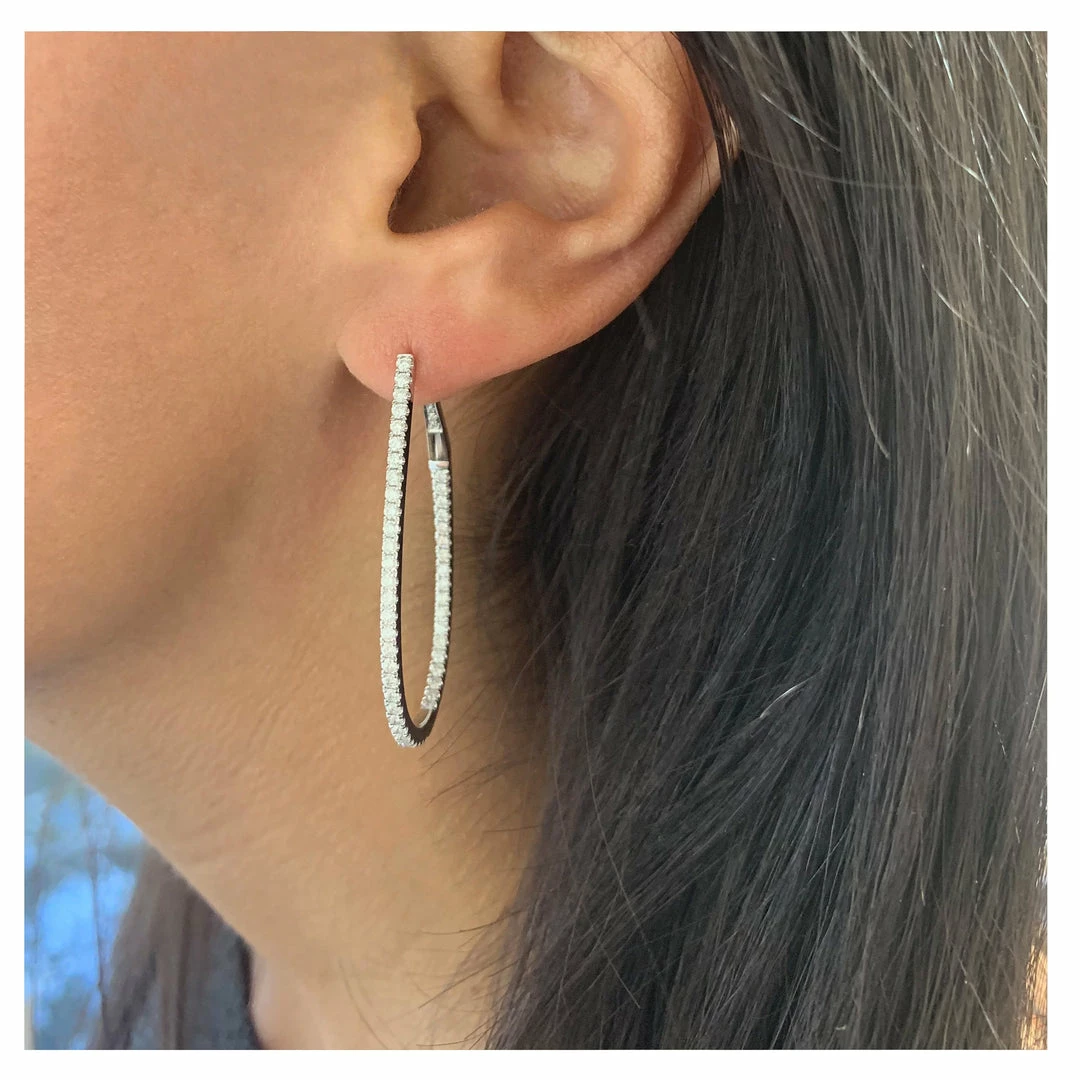 Flash Sale 🔥 Sabrina Designs 14k Gold & Diamond Pear Shape Hoop Earrings - 1.25" for 👩 women 🤩 4 Flash Sale 🔥 Sabrina Designs 14k Gold & Diamond Pear Shape Hoop Earrings - 1.25" for 👩 women 🤩 - Image 2