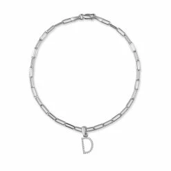 Brand new 💯 Sabrina Designs 14k White Gold & Diamond Initial Link Bracelet for 👩 women 🔔