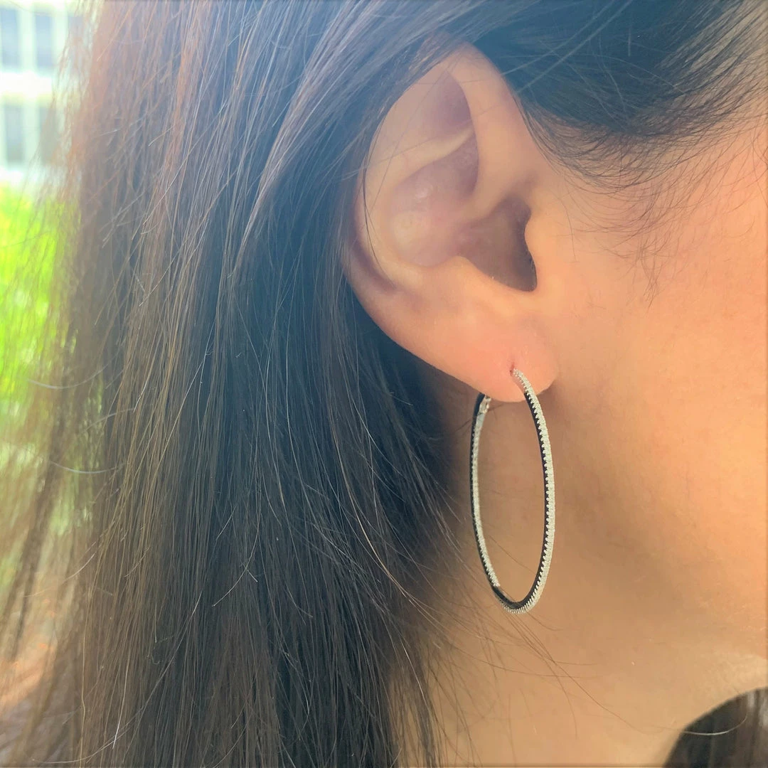 Best Sale 🌟 Sabrina Designs 14k Gold & Diamond Skinny Hoop Earrings 1.5" for 👩 women ⌛ 4 Best Sale 🌟 Sabrina Designs 14k Gold & Diamond Skinny Hoop Earrings 1.5" for 👩 women ⌛ - Image 2