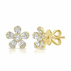 Brand new 🎁 Sabrina Designs 14k Gold & Diamond Baguette Stud Earrings for 👩 women 🧨