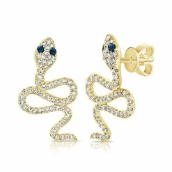 Deals 🎉 Sabrina Designs 14k Gold & Diamond Snake Stud Earrings for 👩 women ❤️