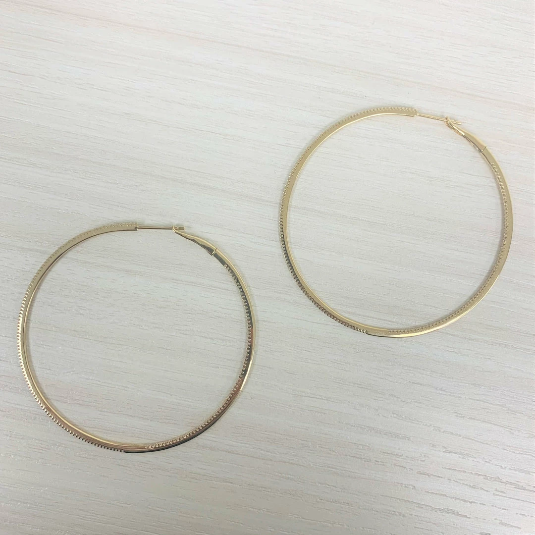 Best Sale π₯ Sabrina Designs 14k Gold & Diamond Skinny Hoop Earrings 2.5" for π© women π 7 Best Sale π₯ Sabrina Designs 14k Gold & Diamond Skinny Hoop Earrings 2.5" for π© women π - Image 5