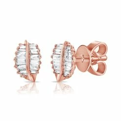 Hot Sale ๐ Sabrina Designs 14k Gold & Baguette Diamond Leaf Stud Earrings for ๐ฉ women ๐