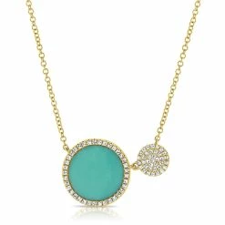 Discount ✔️ Sabrina Designs 14k Gold & Turquoise Circle Necklace for 👩 women 🔔