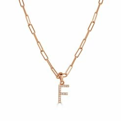Outlet ✨ Sabrina Designs 14k Rose Gold & Diamond Paperclip Initial Necklace for 👩 women 🤩 -Sabrina Designs Shop b689d0d18a624ef88282c4543018e8da 1080x