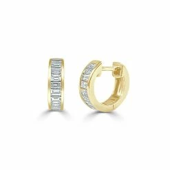 Brand new 🎉 Sabrina Designs 14k Gold & Baguette Diamond Huggie Earrings for 👩 women 😉