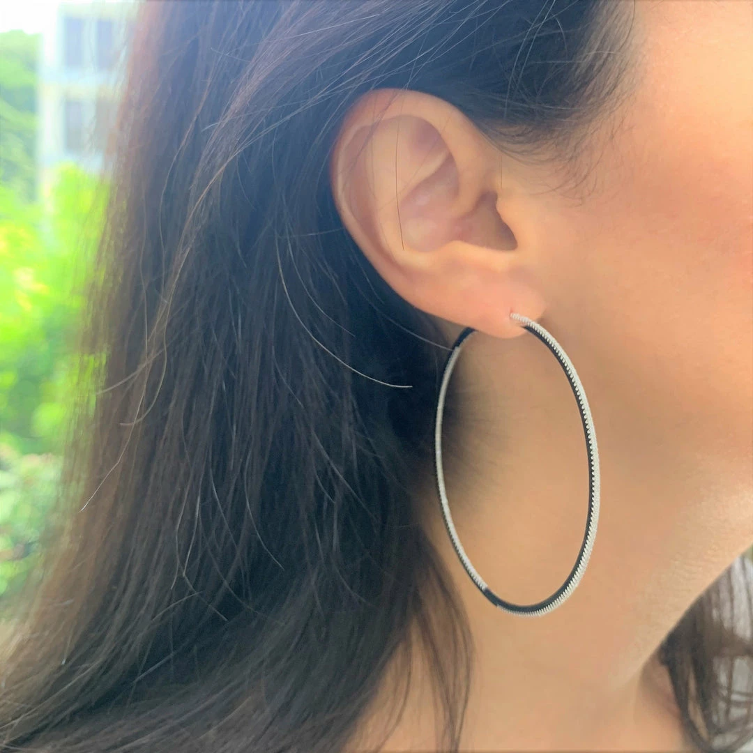 Best Sale π₯ Sabrina Designs 14k Gold & Diamond Skinny Hoop Earrings 2.5" for π© women π 4 Best Sale π₯ Sabrina Designs 14k Gold & Diamond Skinny Hoop Earrings 2.5" for π© women π - Image 2