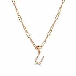 Outlet ✨ Sabrina Designs 14k Rose Gold & Diamond Paperclip Initial Necklace for 👩 women 🤩 -Sabrina Designs Shop bb0550fb15634bf0b2869aef1300e35f 1080x