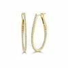 Cheapest 🎁 Sabrina Designs 14k Gold & Diamond Skinny Hoop Earrings 1" for 👩 women 🧨