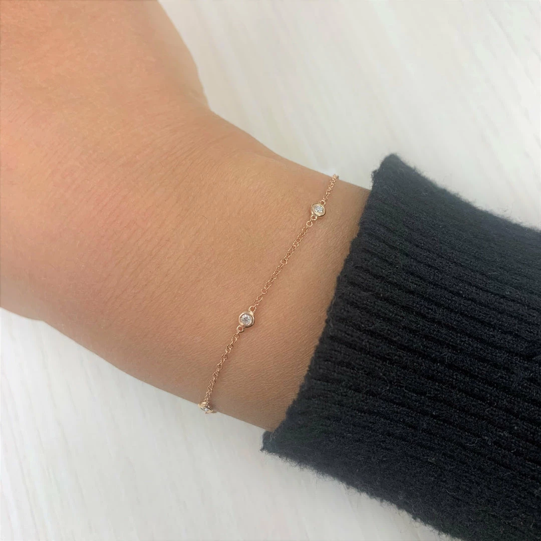 Hot Sale ๐ Sabrina Designs 14k Gold & Diamond Bezel Station Bracelet for ๐ฉ women ๐ 4 Hot Sale ๐ Sabrina Designs 14k Gold & Diamond Bezel Station Bracelet for ๐ฉ women ๐ - Image 2