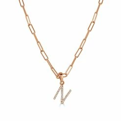 Outlet ✨ Sabrina Designs 14k Rose Gold & Diamond Paperclip Initial Necklace for 👩 women 🤩 -Sabrina Designs Shop eb467d6fad3747348667f88c8093796e 1080x