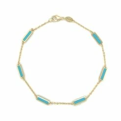Outlet 🛒 Sabrina Designs 14k Gold & Turquoise Station Bracelet for 👩 women 👍